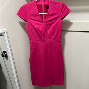 Professional Pink Short Sleeve Dress
